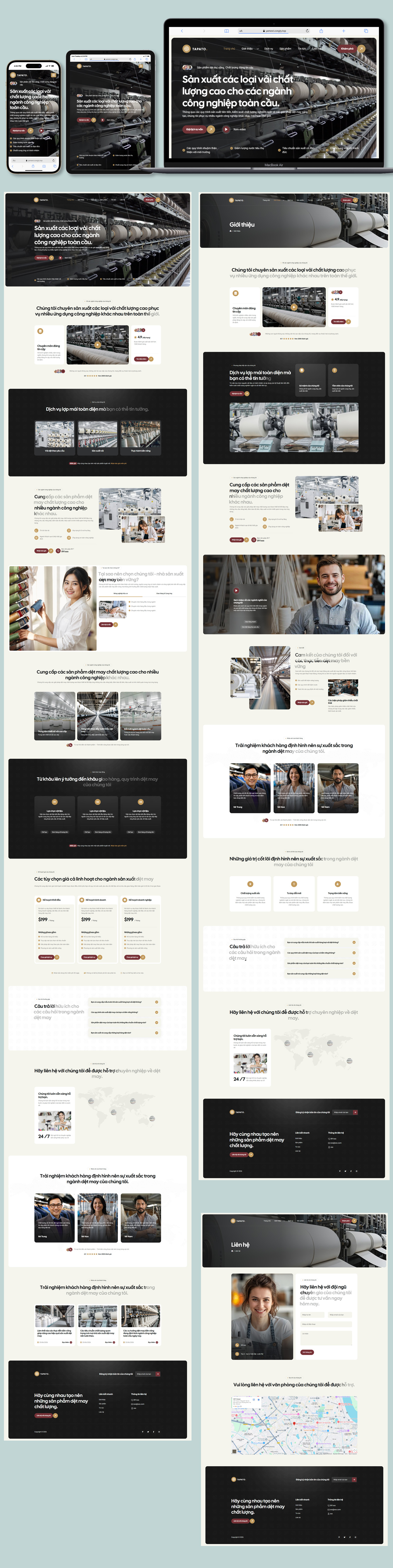 Mẫu website cho ngành dệt may phong cách hiện đại