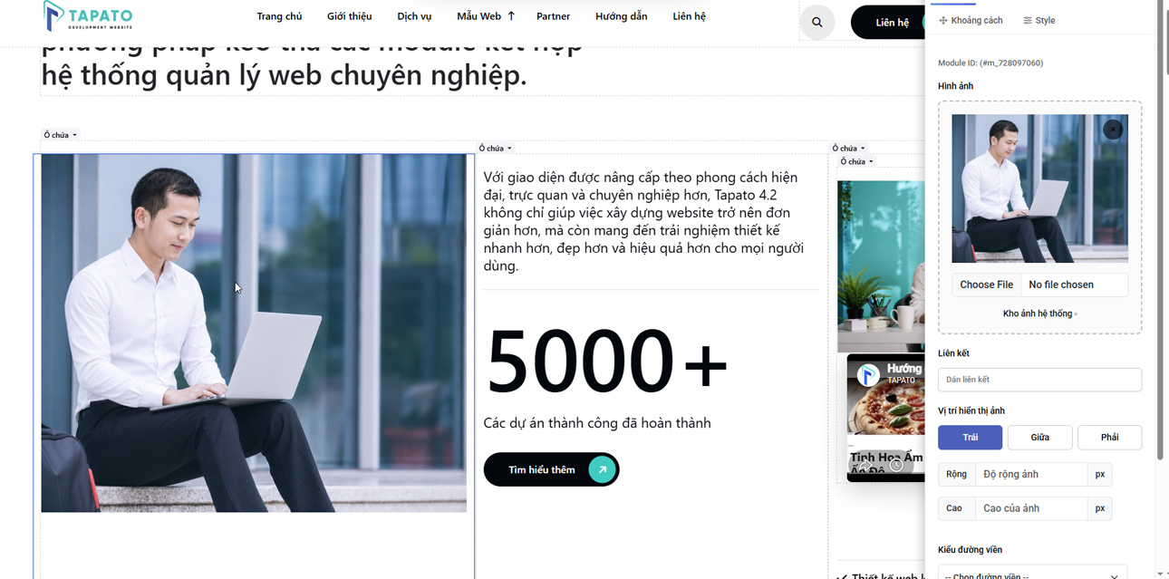 Hướng dẫn sử dụng module hình ảnh trong TAPATO