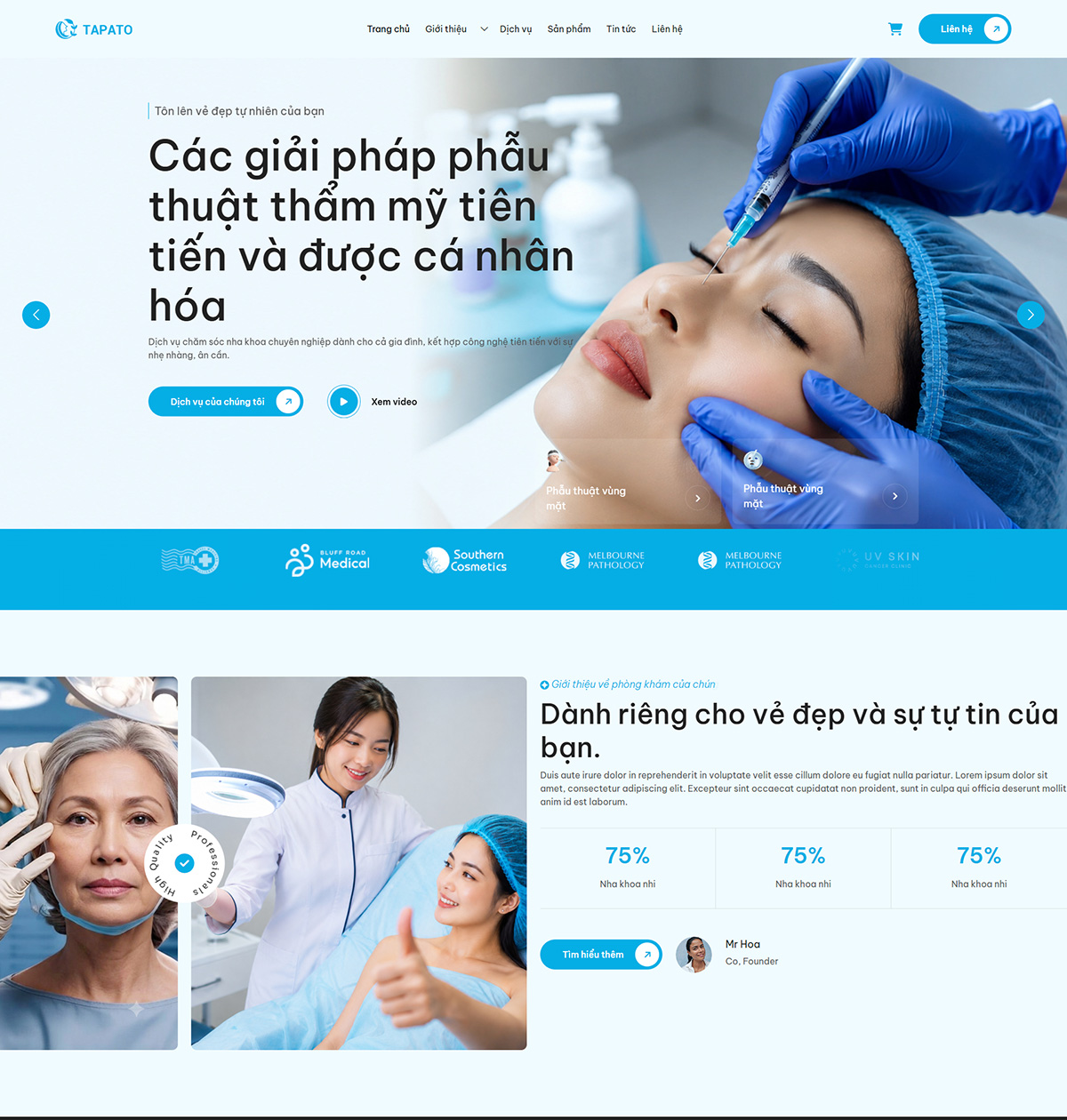 Mẫu Website Thẩm Mỹ – Giao Diện Hiện Đại, Tinh Tế Và Chuyên Nghiệp