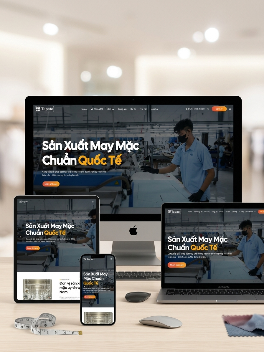 Mẫu website về lĩnh vực may mặc